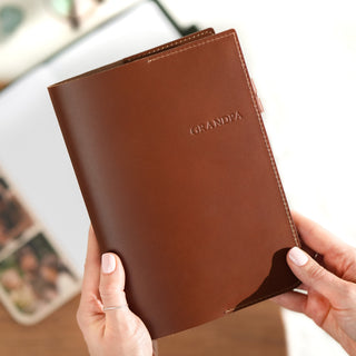 Personalised A5 Leather Journal - with photos