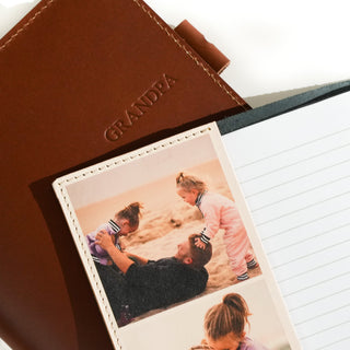 Personalised A5 Leather Journal - with photos