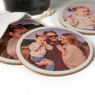 Leather Photo Coaster Set