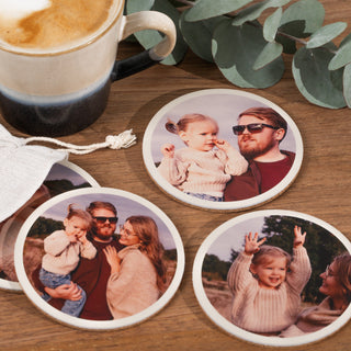 Leather Photo Coaster Set
