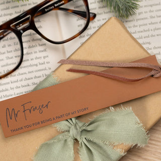 Personalised Leather Bookmark