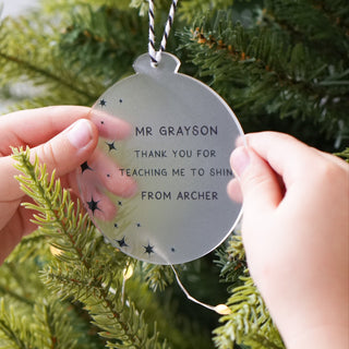 Personalised Teacher Ornaments