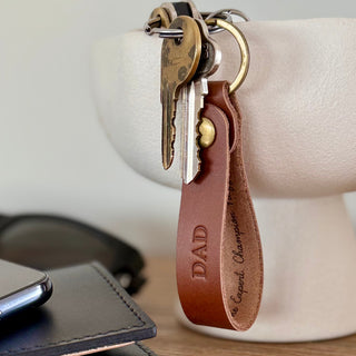 Personalised Leather Keytag For Him