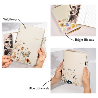 Personalised Leather Journal - Florals - Arlo and Co