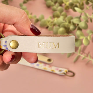 Personalised Leather Keytag - Florals - Arlo and Co