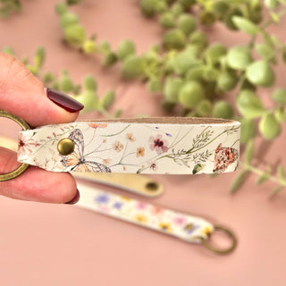 Personalised Leather Keytag - Florals - Arlo and Co