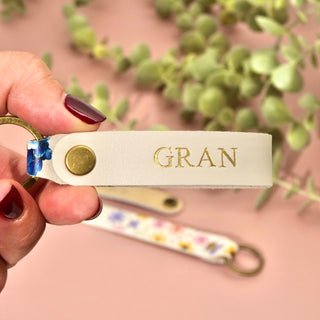 Personalised Leather Keytag - Florals - Arlo and Co