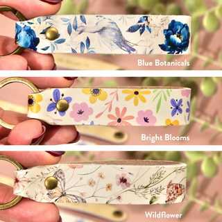 Personalised Leather Keytag - Florals - Arlo and Co
