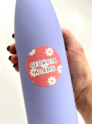 Large Round (PATTERN) Stickers - 24 Name Labels - Arlo & Co