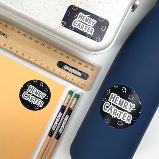 Large Round (PATTERN) Stickers - 24 Name Labels - Arlo & Co