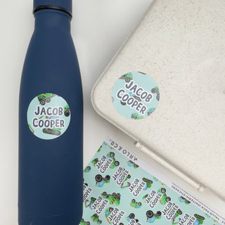 Large Round (PATTERN) Stickers - 24 Name Labels - Arlo & Co