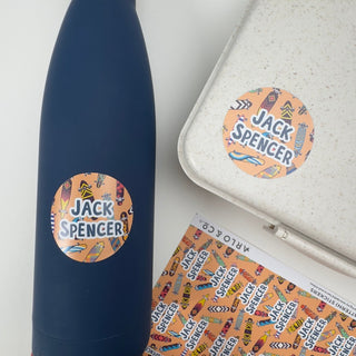 Large Round (PATTERN) Stickers - 24 Name Labels - Arlo & Co