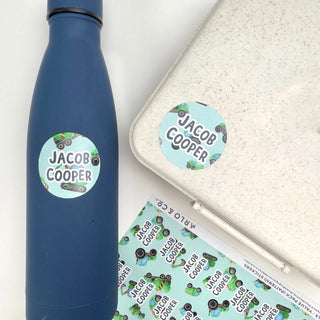Large Round (PATTERN) Stickers - 24 Name Labels - Arlo & Co