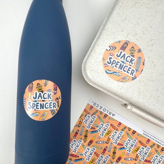 Large Round (PATTERN) Stickers - 24 Name Labels - Arlo & Co
