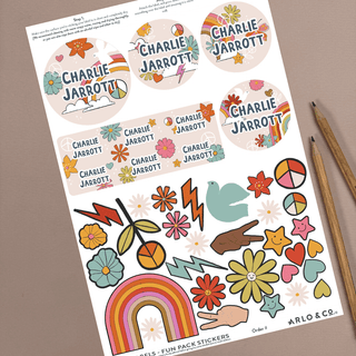 Name Labels - FUN PACK with stickers! ⭐️ - Arlo & Co