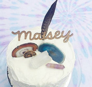 Bamboo Name Cake Topper - Arlo and Co