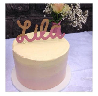 Bamboo Name Cake Topper - Arlo and Co