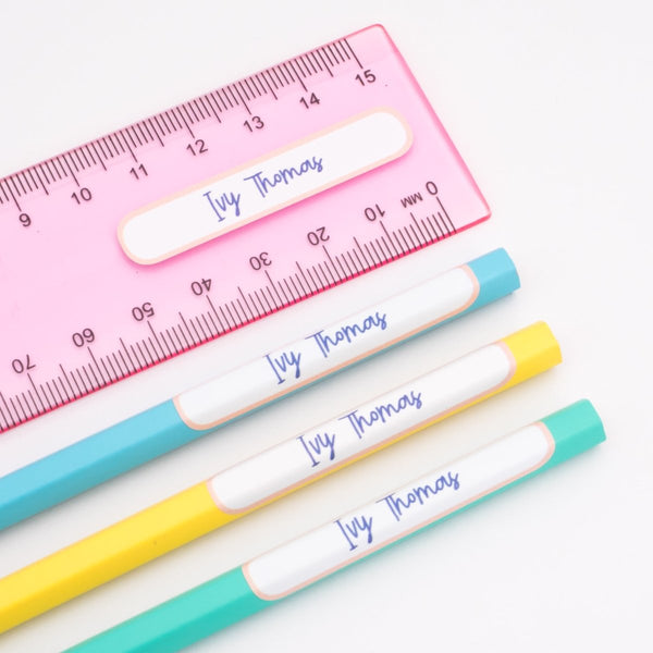 Personalised Name Labels for Pencils - Mini CLASSIC Stickers