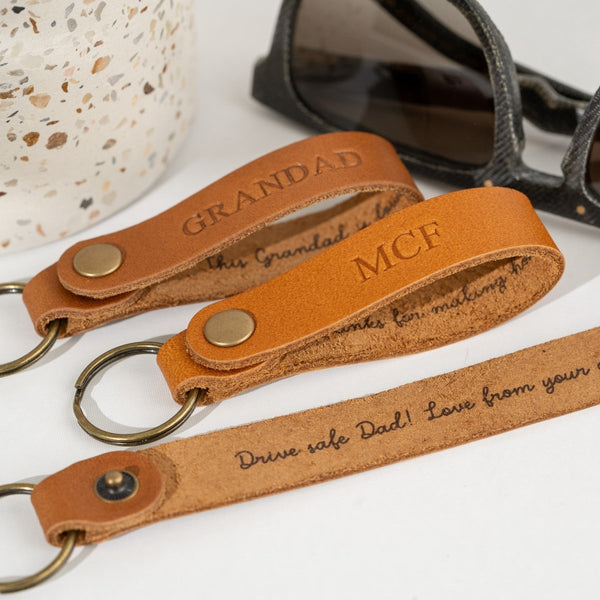 Personalised Leather Keytag For Him