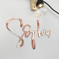 Rose Gold Mirror Name Plaque - 4 Fonts, 3 Sizes - Arlo and Co