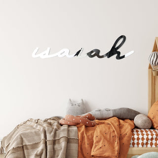 Silver Mirror Name Plaque - 5 Fonts, 3 Sizes - Arlo & Co