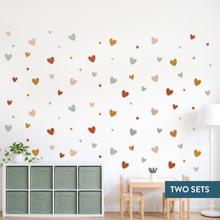 Hearts Decal Set - earth tones