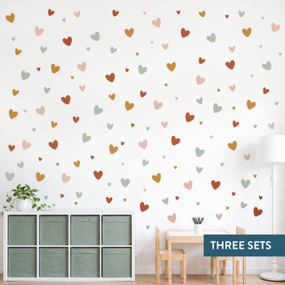 Hearts Decal Set - earth tones