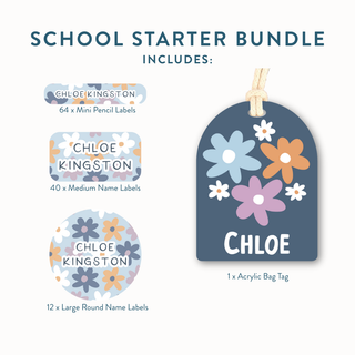 School Starter Bundle (Name Labels & Bag Tag)