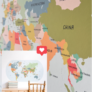 World Map Removable Wall Decal - Arlo and Co