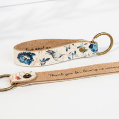 Personalised Leather Keytag - Florals - Arlo and Co