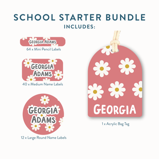 School Starter Bundle (Name Labels & Bag Tag)
