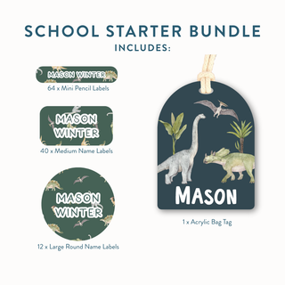 School Starter Bundle (Name Labels & Bag Tag)