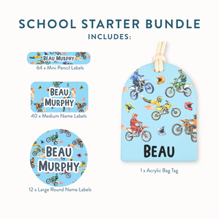 School Starter Bundle (Name Labels & Bag Tag) - Arlo and Co