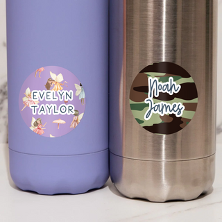 Large Round (PATTERN) Stickers - 24 Name Labels - Arlo and Co