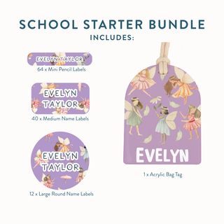 School Starter Bundle (Name Labels & Bag Tag)