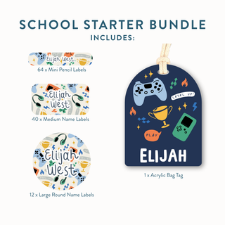 School Starter Bundle (Name Labels & Bag Tag)
