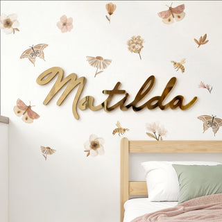Gold Mirror Name Plaque - 5 Fonts, 3 Sizes - Arlo and Co