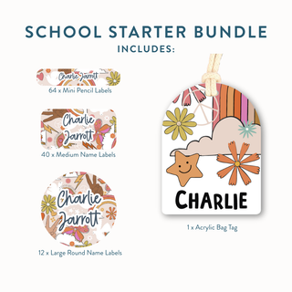 School Starter Bundle (Name Labels & Bag Tag)