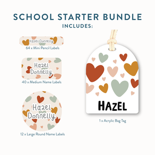 School Starter Bundle (Name Labels & Bag Tag)
