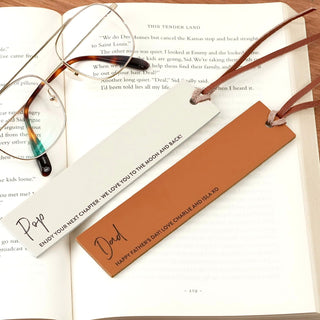 Personalised Leather Bookmark For Him
