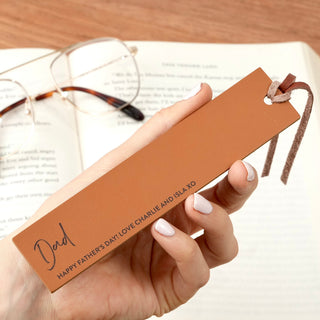 Personalised Leather Bookmark For Him