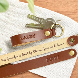 Personalised Leather Keytag For Him