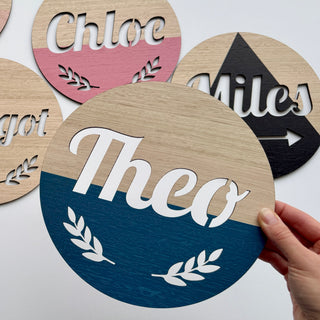Round Customised Name Plaque - Arlo and Co