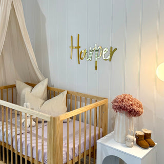 Gold Mirror Name Plaque - 5 Fonts, 3 Sizes - Arlo and Co
