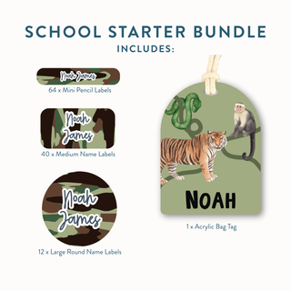 School Starter Bundle (Name Labels & Bag Tag)