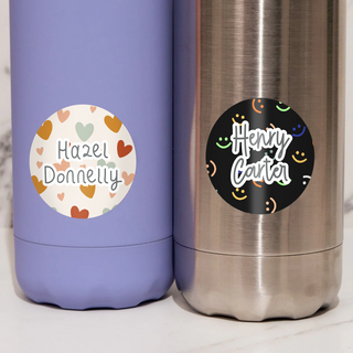 Large Round (PATTERN) Stickers - 24 Name Labels