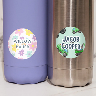 Large Round (PATTERN) Stickers - 24 Name Labels