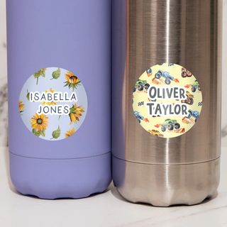 Large Round (PATTERN) Stickers - 24 Name Labels