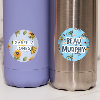 Large Round (PATTERN) Stickers - 24 Name Labels - Arlo and Co