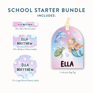 School Starter Bundle (Name Labels & Bag Tag)